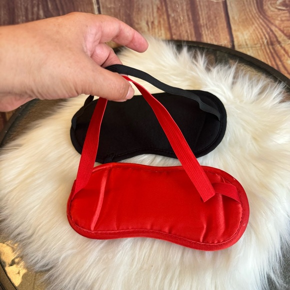 Themed Light Blocking Sleep Eye Mask Bundle of Two Red and Black - Picture 3 of 7